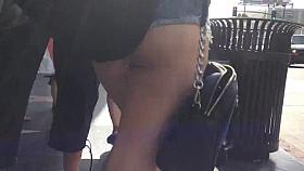 Short Shorts- Cig smoking backpack ass