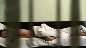 Peeping tom films cute girl masturbating her pussy