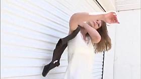 Upskirt bikini tease outdoor