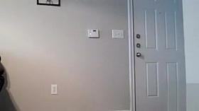 Milf exposes her naked body to delivery person