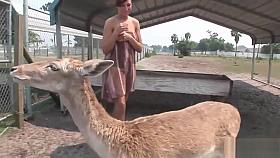 Stunning chick likes to walk naked outdoors