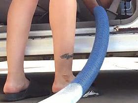 Big butt big tit ghetto milf car wash 2