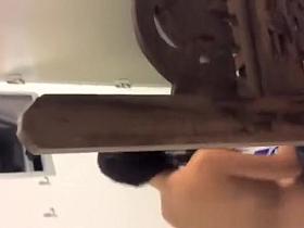 Neighbor secretly filmed through the window