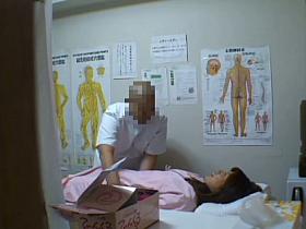 Voyeur cam shooting the medical exam of bushy amateur nub