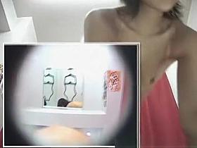 Small tits asian tries lingerie