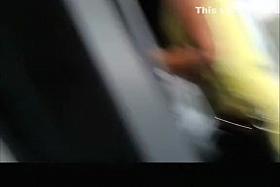 Woman in see through yellow skirt