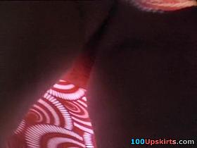 Red costume upskirt of cute playgirl