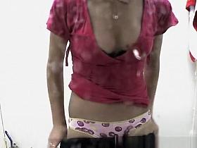 Sexy girl with small tits and small bush pussy