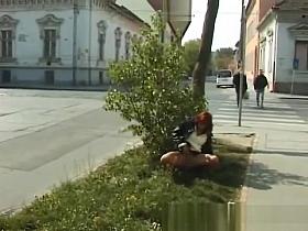 chicks pissing in public