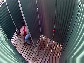 Huge natural tits woman spied