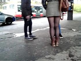 Young sexy legs near metro 2 Sexy Beine an der U-Bahn2