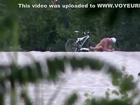 Doggy style fuck caught on the beach