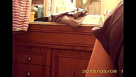 Hidden of Wife getting ready to Shower - Two cams