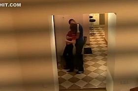 Security camera caught them fucking