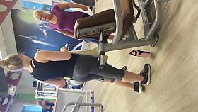 Hot Blond Girl with BIG Ass in leggings