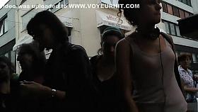 Saucy college babe with small tits bends over to pick something up