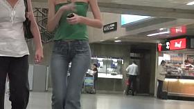 Candid street shots with a hot ass brunette babe