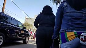 Mardi Gras Creep Shots BBW ebony ho see Tru Leggings big ass