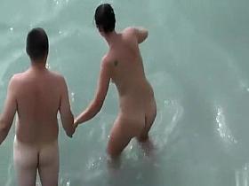 Nudist woman loves her mans cock