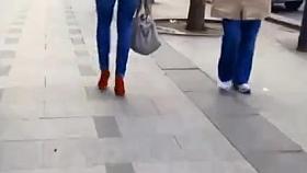 High heels in Paris 02 red heels, lovely bottom