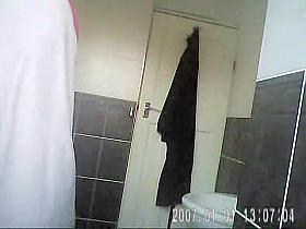 Mature is alone and naked in the shower spy cam vid