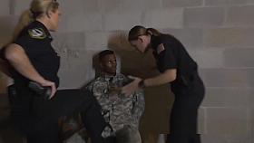 Intimidating interracial foursome with voyeurs