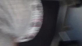 Mexican in leggings showing red g string