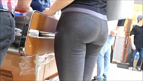 2 BIG ASSES LEGGINGS AND JEANS HIDDEN CAM AT STORE mf29
