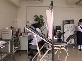 Asian gyno film in which a bun is fingered by the specialist