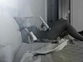 My beautifull mum masturbating in her bed room. Hidden cam