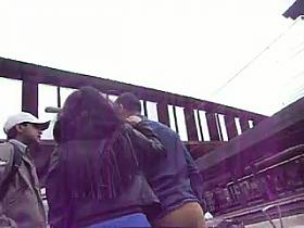 Candid curvy indian with big ass in tight skirt