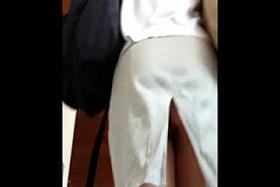 M, upskirt stairs no panties 02