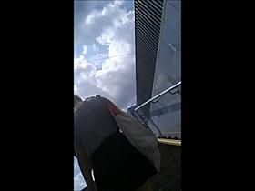 black skirt, white pants, sexy teen upskirt