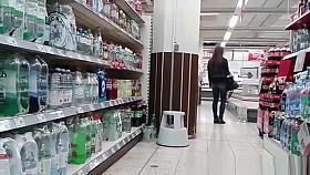 Blonde and brunette in tight pants