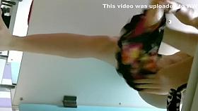 Lovely chick changes clothes and gets caught by a voyeur wi