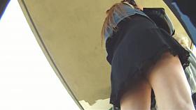 bus stop upskirt in a knee high black skirt tall and slim
