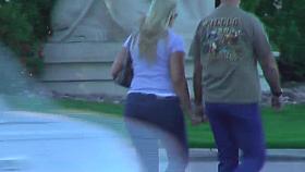 Big ass crossing the street