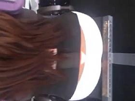 SDRUWS2 - Hot chick white thong at gym