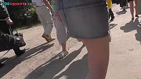 Brute print panty up denim petticoat