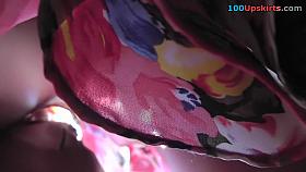 Upskirts in public places with woman in the bus