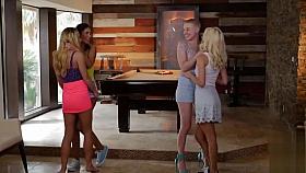 Lesbian couples swap each other