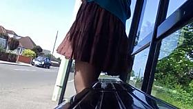brown ruffle breezy upskirt part 1