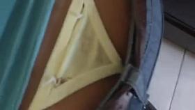 Yellow visible thong