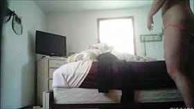 REAL Hidden Cam! Kasey stripping down to her bra & panties