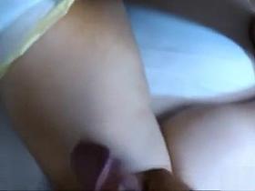 cum on her legs.H.T.B.