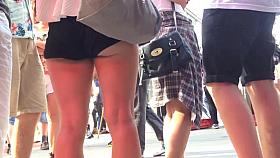 Short Shorts- Dancing teen butt cheeks