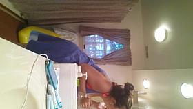 Big titted stepsister in bathroom caught by hidden camera