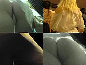 Upskirt footage of bubble ass of girl in g-string