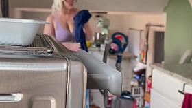 Spy On Mom Cleaning Naked In The Kitchen