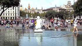 Busty babe fucked and zappered in public